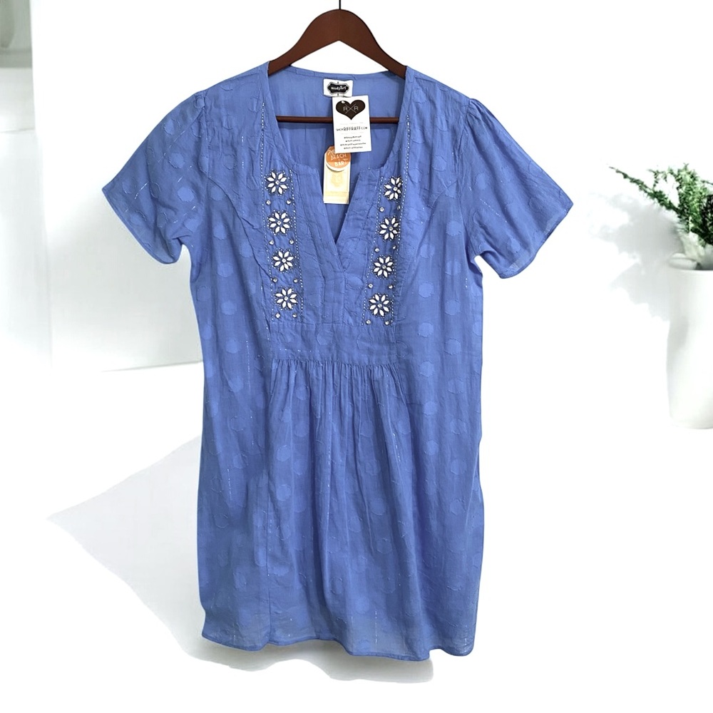 🆕 Mudpie Beach to Bar Textured Embellished periwinkle & silver - Sz M